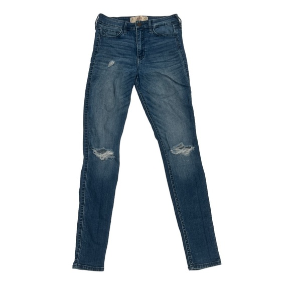 Hollister Super Skinny High Rise Distressed Jeans Size 3 Women’s - Picture 1 of 5